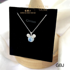 Dây Chuyền Nữ Hình Chuột Mickey Kim Cương Moissanite Viên Chủ 6Li3 (Độ Dài 4 Tấc 5) - Bạc 925 Đã Xi Bạch Kim - Kiểu Dáng Trẻ Trung, Năng Động, Dành Cho Nữ - GBJ44624 - Gia Bảo Jewelry