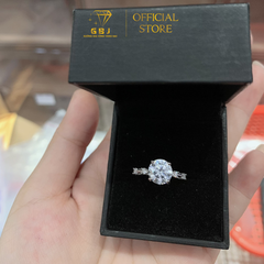 Nhẫn Viền 2 Đá Độc Đáo M.O.I 8li Chuẩn Bạc 925 - GBJ48808 - Gia Bảo Jewelry (Có Xi Kim)