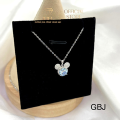 Dây Chuyền Nữ Hình Chuột Mickey Kim Cương Moissanite Viên Chủ 6Li3 (Độ Dài 4 Tấc 5) - Bạc 925 Đã Xi Bạch Kim - Kiểu Dáng Trẻ Trung, Năng Động, Dành Cho Nữ - GBJ44624 - Gia Bảo Jewelry