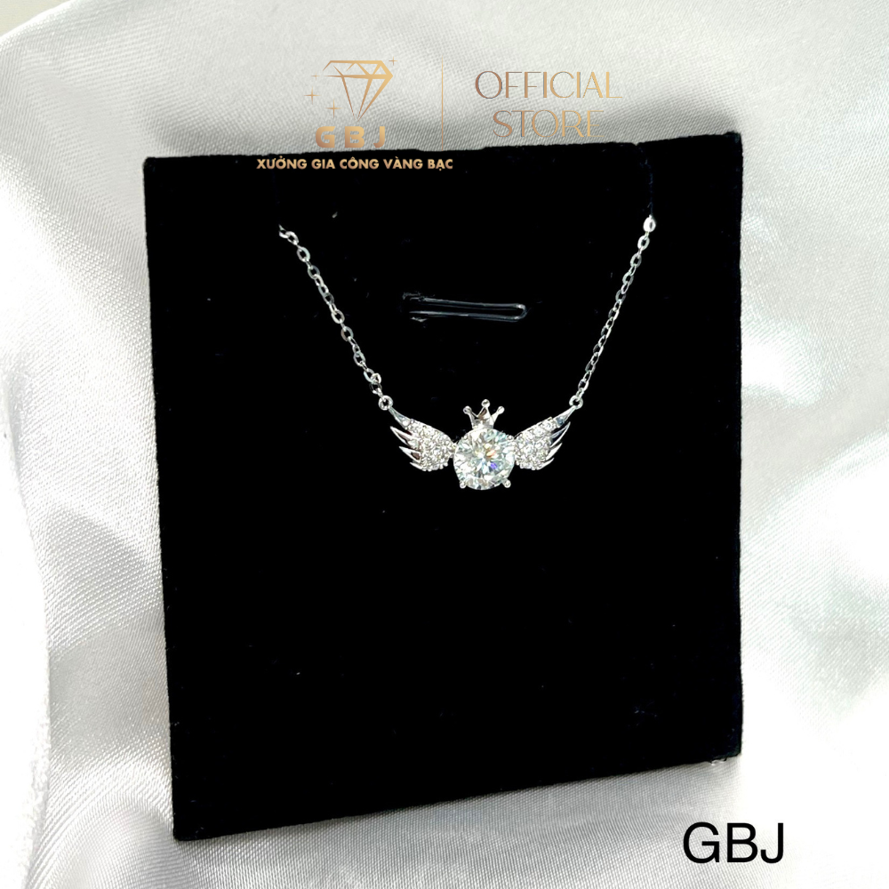 Dây Chuyền Nữ LM Đôi Cánh Thiên Thần Moissanite Chuẩn Bạc 925 - GBJ44922 - Gia Bảo Jewelry (Có Xi Kim)