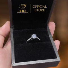 Nhẫn Viền Đá 4 Chấu 01 M.O.I (Freesize 12 - 16)  Chuẩn Bạc 925 - GBJ49427 - Gia Bảo Jewelry
