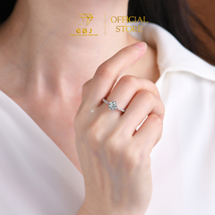 Nhẫn 6 Chấu Viền Đá Mảnh 02 (Freesize 14-20) Chuẩn Bạc 925 - GBJ48702 - Gia Bảo Jewelry (Có Xi Kim)
