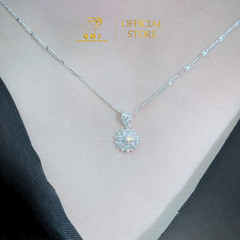 Dây Chuyền Mặt Hoa Tròn Cách Điệu (Xi Kim) Chuẩn Bạc 925 - GBJ35738-47159 - Gia Bảo Jewelry (Có Xi Kim)