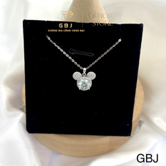 Dây Chuyền Nữ Hình Chuột Mickey Kim Cương Moissanite Viên Chủ 6Li3 (Độ Dài 4 Tấc 5) - Bạc 925 Đã Xi Bạch Kim - Kiểu Dáng Trẻ Trung, Năng Động, Dành Cho Nữ - GBJ44624 - Gia Bảo Jewelry