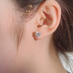 Bông Tai 6 Chấu Cao Cấp Chuẩn Bạc 925 - Gia Bảo Jewelry (Có Xi Kim)