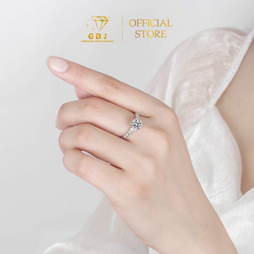 Nhẫn Xoàn Lục Giác Đính Đá 8li M.O.I Freesize (11-17) Chuẩn Bạc 925 - GBJ47483 - 49413 - Gia Bảo Jewelry (Có Xi Kim)