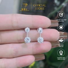 Hoa Tai Bạc TT Đôi Đính Đá 01 6li5-4li5 - GBJ54231 - Gia Bảo Jewelry