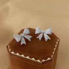 Bông Tai Hình Nơ Đính Đá Cao Cấp Chuẩn Bạc 925 - GBJ47421 - Gia Bảo Jewelry (Có Xi Kim)