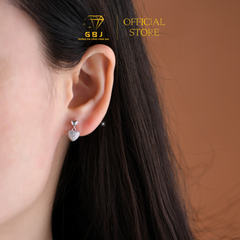 Bông Tai Hoạ Tiết Tim Đôi TT (Chốt Đẩy) Chuẩn Bạc 925 - GBJ48708 - Gia Bảo Jewelry (Có Xi Kim)
