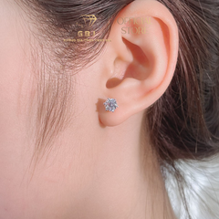 Bông Tai 6 Chấu Cao Cấp Chuẩn Bạc 925 - Gia Bảo Jewelry (Có Xi Kim)