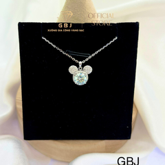 Dây Chuyền Nữ Hình Chuột Mickey Kim Cương Moissanite Viên Chủ 6Li3 (Độ Dài 4 Tấc 5) - Bạc 925 Đã Xi Bạch Kim - Kiểu Dáng Trẻ Trung, Năng Động, Dành Cho Nữ - GBJ44624 - Gia Bảo Jewelry