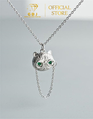 Dây Chuyền Mặt Mèo Đeo Kính Dễ Thương Chuẩn Bạc 925 - GBJ49478 - Gia Bảo Jewelry