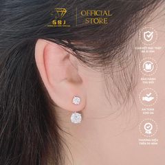 Hoa Tai Bạc TT Đôi Đính Đá 01 6li5-4li5 - GBJ54231 - Gia Bảo Jewelry