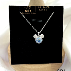 Dây Chuyền Nữ Hình Chuột Mickey Kim Cương Moissanite Viên Chủ 6Li3 (Độ Dài 4 Tấc 5) - Bạc 925 Đã Xi Bạch Kim - Kiểu Dáng Trẻ Trung, Năng Động, Dành Cho Nữ - GBJ44624 - Gia Bảo Jewelry