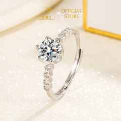Nhẫn Xoàn Lục Giác Đính Đá 8li M.O.I Freesize (11-17) Chuẩn Bạc 925 - GBJ47483 - 49413 - Gia Bảo Jewelry (Có Xi Kim)