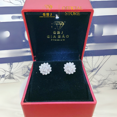 Hoa Tai Bạc Hoa Tròn 4 Chấu Cách Điệu (Chốt Vặn) Đính Đá Viên Chủ 5Li - Bạc 925 Đã Xi Bạch Kim - Thiết Kế Sang Trọng, Quý Phái, Dành Cho Nữ, Phù Hợp Đeo Đi Tiệc, Đeo Hàng Ngày, Dành Cho Nữ - GBJ42626 - Gia Bảo Jewelry