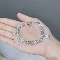 Lắc Tay Bạc Xoắn Lớn Mix Charm (X.K) - GBJ54362 - Gia Bảo Jewelry