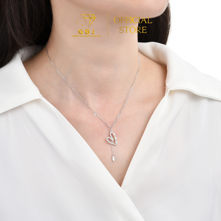 Dây Chuyền Mặt Tim Kiểu Xích Cá Tính Chuẩn Bạc 925 - GBJ48675 - Gia Bảo Jewelry