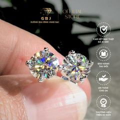 Bông Tai 4 Chấu Vỏ Xoàn Cao Cấp Đá CZ Chuẩn Bạc 925 - Gia Bảo Jewelry (Có Xi Kim)