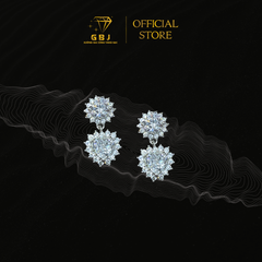 Bông Tai Tòn Tèn Hoa Tim Đính Đá Chuẩn Bạc 925 - GBJ48096 - Gia Bảo Jewelry (Có Xi Kim)