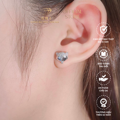 Bông Tai Hồ Ly (Chốt Đẩy) Chuẩn Bạc 925 - GBJ47500 - Gia Bảo Jewelry (Có Xi Kim)
