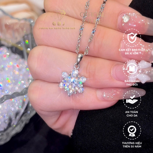 Dây Mặt Hoa Tuyết Cao Cấp Chuẩn Bạc 925 - GBJ46911-47521 - Gia Bảo Jewelry (Có Xi Kim)
