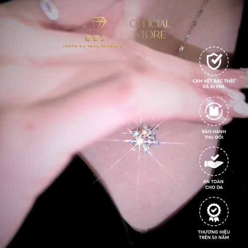 Dây Mặt Hoa Tuyết Cao Cấp Chuẩn Bạc 925 - GBJ46911-47521 - Gia Bảo Jewelry (Có Xi Kim)