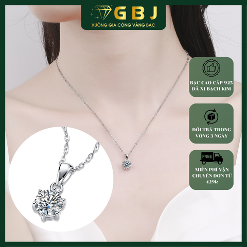 Dây Chuyền Mặt Tròn Thanh Lịch Chuẩn Bạc 925 - GBJ47518-47519 - Gia Bảo Jewelry (Có Xi Kim)