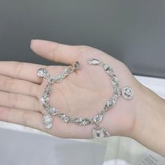 Lắc Tay Bạc Xoắn Charm (X.K) - GBJ54361 - Gia Bảo Jewelry (Có Xi Kim)