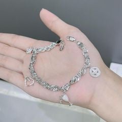 Lắc Tay Bạc Xoắn Charm (X.K) - GBJ54361 - Gia Bảo Jewelry (Có Xi Kim)