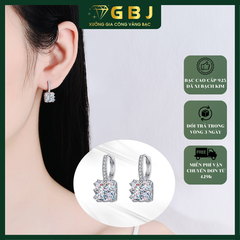 Bông Tai Viền Vuông Chuẩn Bạc 925 - GBJ41910 - Gia Bảo Jewelry (Có Xi Kim)