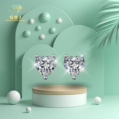 Bông Tai Trái Tim Cao Cấp Chuẩn Bạc 925 - GBJ44148 - Gia Bảo Jewelry (Có Xi Kim)