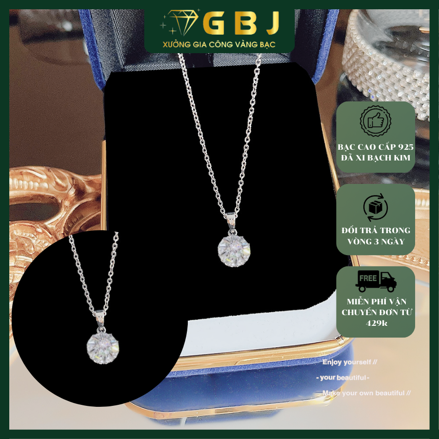 Dây Mặt 10 Cánh Đính Đá Chuẩn Bạc 925 - GBJ44306-45452 - Gia Bảo Jewelry (Có Xi Kim)