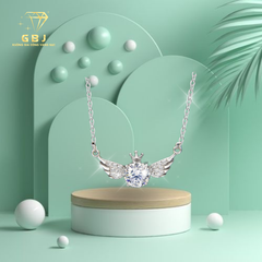 Dây Chuyền Nữ LM Đôi Cánh Thiên Thần Moissanite Chuẩn Bạc 925 - GBJ44922 - Gia Bảo Jewelry (Có Xi Kim)