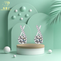 Bông Tai Chữ X (Chốt Đẩy) Chuẩn Bạc 925 - GBJ45243 - Gia Bảo Jewelry (Có Xi Kim)