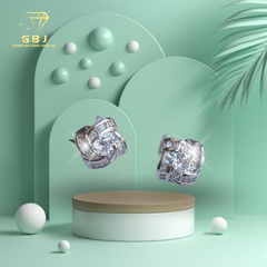 Bông Tai Hoa 4 Cánh Đính Đá Baguette Chuẩn Bạc 925 - GBJ47152 - Gia Bảo Jewelry (Có Xi Kim)