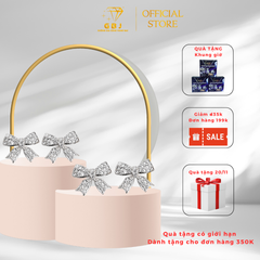 Bông Tai Hình Nơ Đính Đá Cao Cấp Chuẩn Bạc 925 - GBJ47421 - Gia Bảo Jewelry (Có Xi Kim)