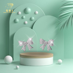 Bông Tai Hình Nơ Đính Đá Cao Cấp Chuẩn Bạc 925 - GBJ47421 - Gia Bảo Jewelry (Có Xi Kim)