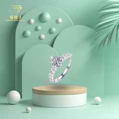 Nhẫn Xoàn Lục Giác Đính Đá 8li M.O.I Freesize (11-17) Chuẩn Bạc 925 - GBJ47483 - 49413 - Gia Bảo Jewelry (Có Xi Kim)