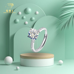 Nhẫn Xoàn 4 Chấu Cao Cấp (Freesize) Chuẩn Bạc 925 - GBJ47498 - Gia Bảo Jewelry