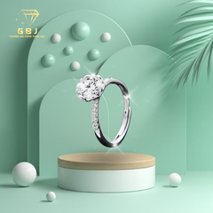 Nhẫn Xoàn Hoa 6 Chấu Cao Cấp (Freesize) Chuẩn Bạc 925 - GBJ47501 - Gia Bảo Jewelry (Có Xi Kim)