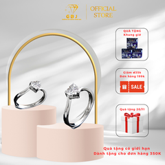 Nhẫn Nữ Hình Tim 3 Chấu Chuẩn Bạc 925 - GBJ47507 - Gia Bảo Jewelry (Có Xi Kim)