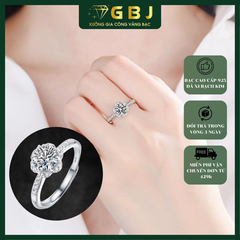 Nhẫn Nữ Hoa 6 Cánh NU06 (Freesize) Chuẩn Bạc 925 - GBJ47509 - Gia Bảo Jewelry (Có Xi Kim)