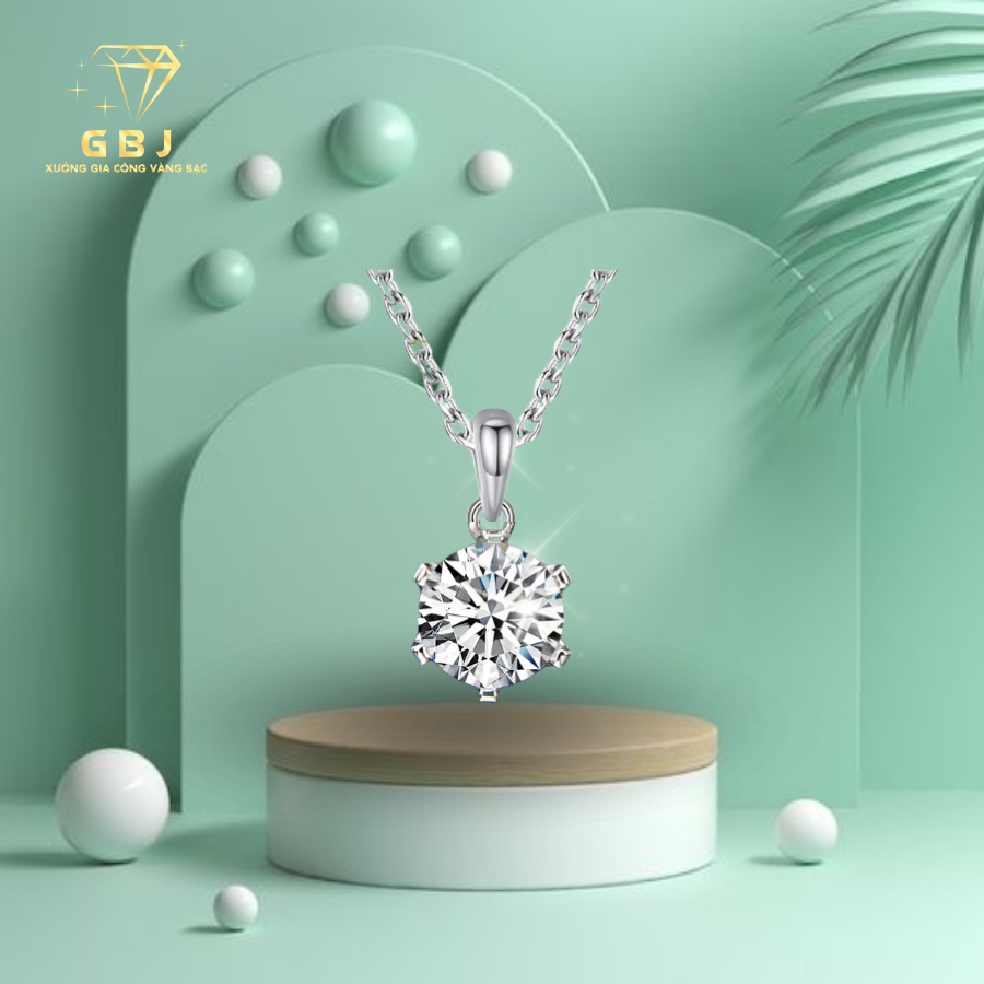 Dây Chuyền Mặt Tròn Thanh Lịch Chuẩn Bạc 925 - GBJ47518-47519 - Gia Bảo Jewelry (Có Xi Kim)