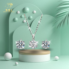 Combo dây chuyền bông tai tròn - GBJ47518-47519+ GBJ47240 - Gia Bảo Jewelry