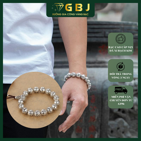 Vòng Tay Chuỗi Hạt Tây Tạng Chuẩn Bạc 925 - GBJ47555 - Gia Bảo Jewelry (không xi kim)