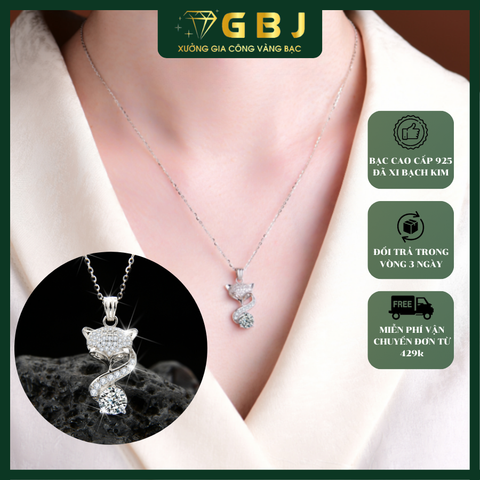 Mặt Dây Hồ Ly Đính Đá Cao Cấp Chuẩn bạc 925 - GBJ47330-46913 - Gia Bảo Jewelry (Có Xi Kim)