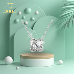Dây Chuyền Mặt Hoa 4 Cánh Đá Chủ Chuẩn Bạc 925 - GBJ47850 - Gia Bảo Jewelry (Có Xi Kim)