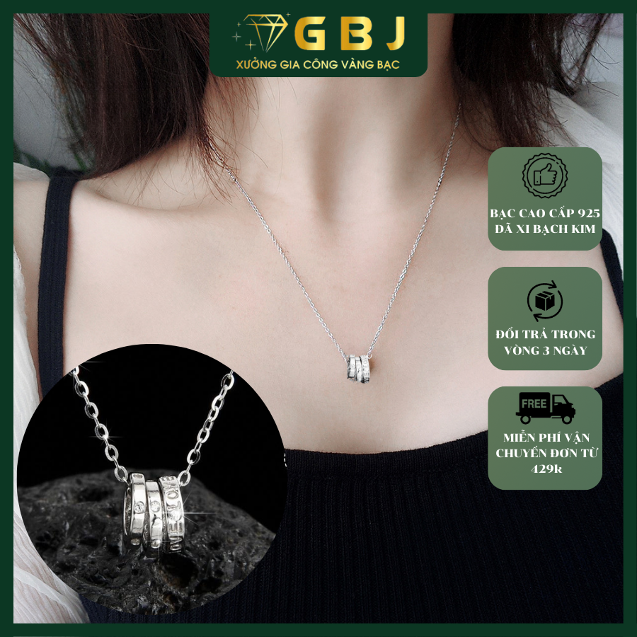 Dây Chuyền Phối Nhẫn Bạc 925 - GBJ47851 - Gia Bảo Jewelry