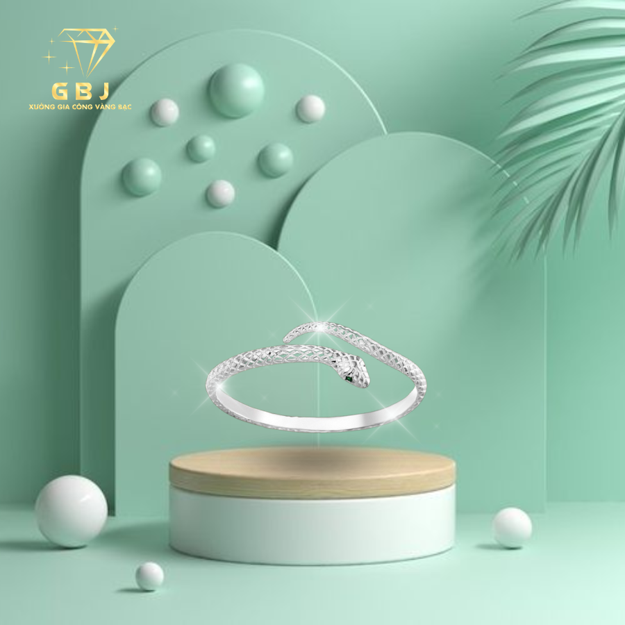 Vòng Tay Rắn Phong Thuỷ Chuẩn Bạc 925 - GBJ48054 - Gia Bảo Jewelry
